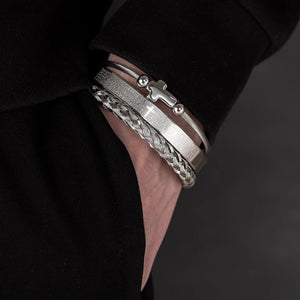 Brazalete Cross Silver