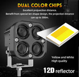 2x 3Inch 80W LED Cube Pods Amber Off