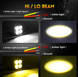 2x 3Inch 80W LED Cube Pods Amber Off