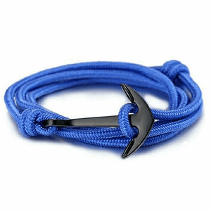 Pulsera Azul ancla negra