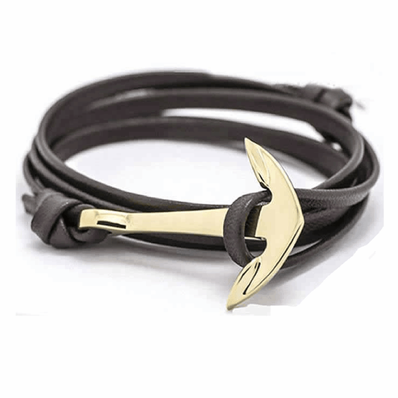 Pulsera Ancla Negra Gold