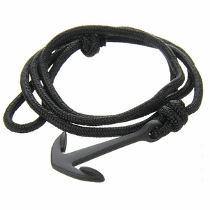 Pulsera ancla negra mate