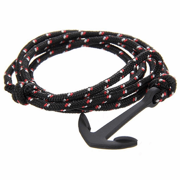 Pulsera Ancla negra roja