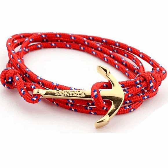 Pulsera ancla roja azul