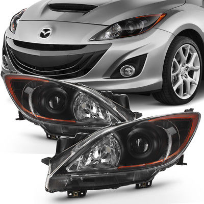 Black 2010-2013 Mazda 3 Mazda3 Headlights