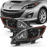 Black 2010-2013 Mazda 3 Mazda3 Headlights